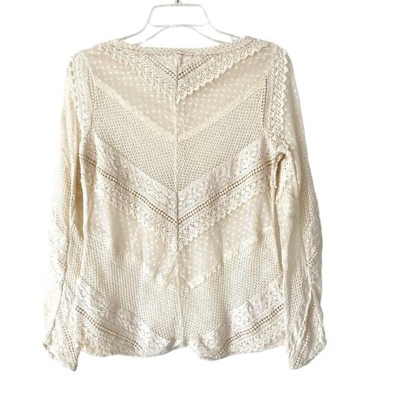 Sundance Cream Lace For Days Crochet Sheer Ivory Top size XS - Picture 6 of 8
